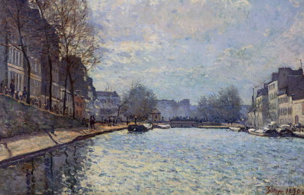 Fototapeta View of the Canal Saint-Martin, Paris, 1870