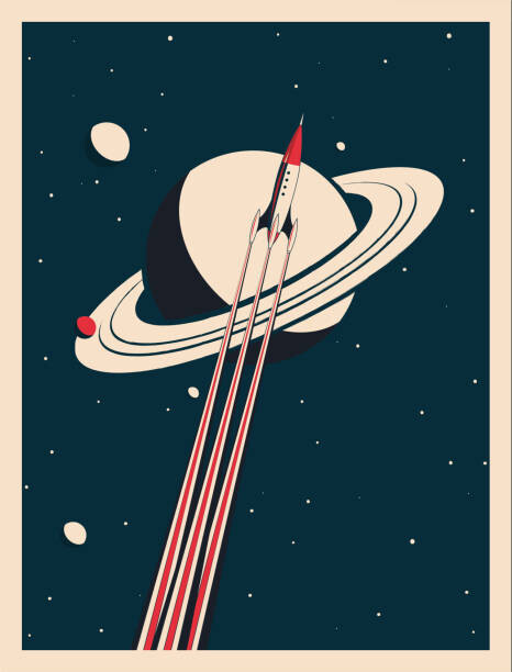 Fototapeta vintage rocket poster