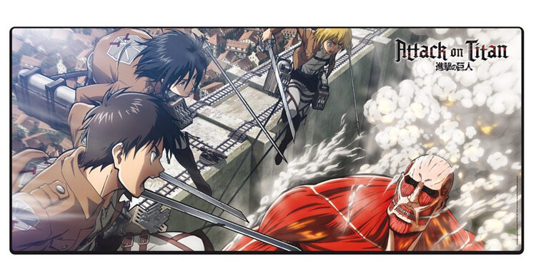 Podkładka pod mysz do gier Attack on Titan - Eren vs Colossal Titan