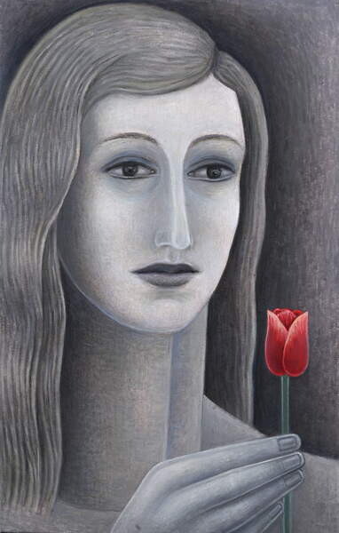Samolepka Girl with Tulip