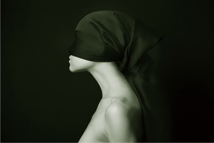 Glasbilder Art Woman - Silhouette &W