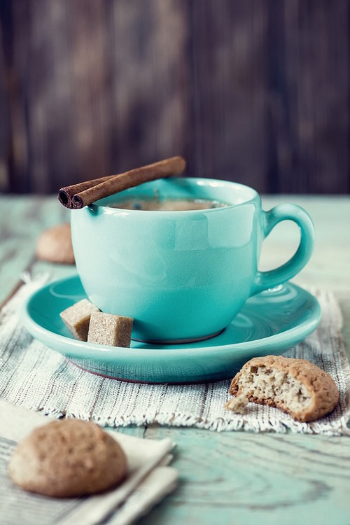 Glasbilder Blue Cup with Sweats