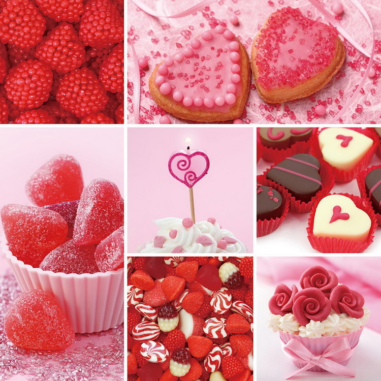 Glasbilder Hearts - Red