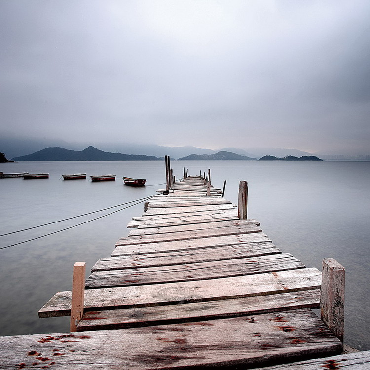 Glasbilder Jetty in Shadows