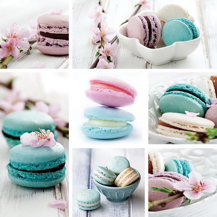 Glasbilder Macaron - Blue Art