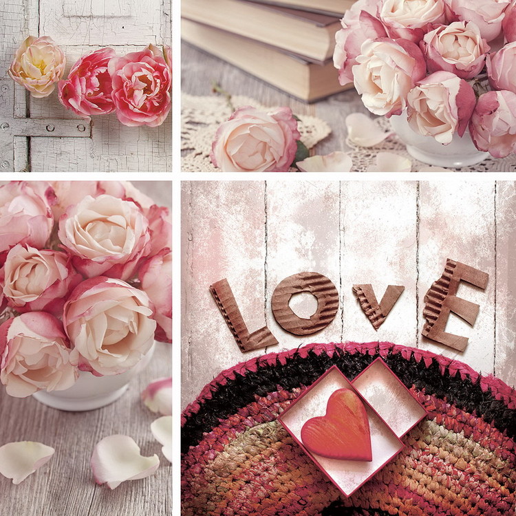 Glasbilder Pink World - Love