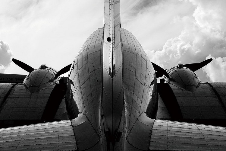 Glasbilder Plane - Backside