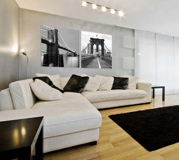 Τοποθετημένη εκτύπωση έργου τέχνης  Gray bridge pillar