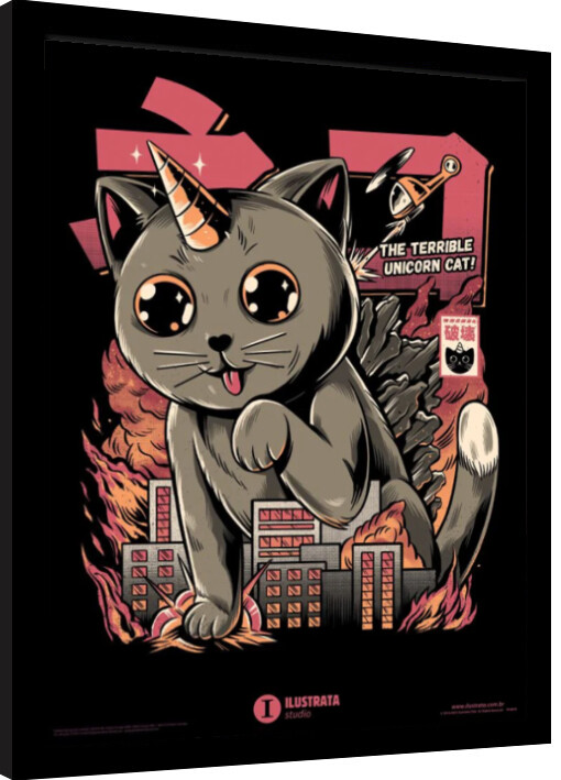 Zarámovaný plakát Ilustrata - Catzilla