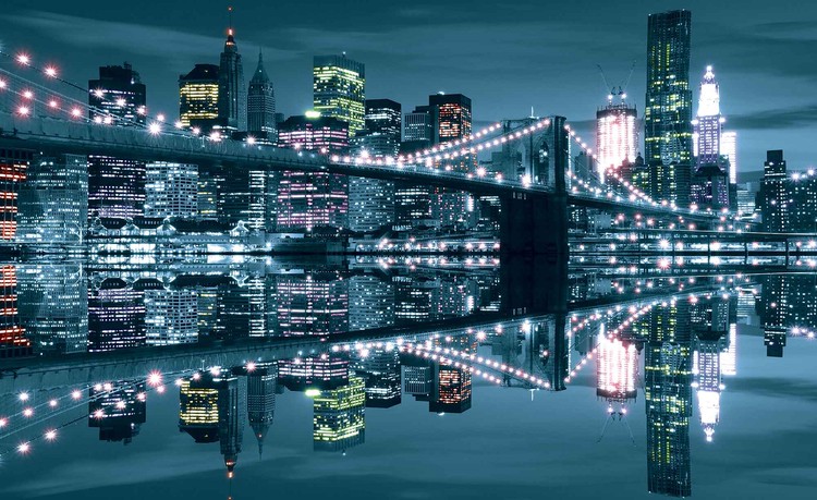 Papier peint New York City Horizon Brooklyn Bridge
