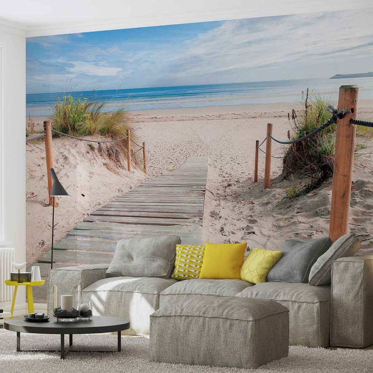 Non woven Wall Mural Photo Wallpaper Poster Picture Image Path to beach 