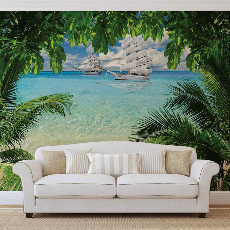 Tropical Beach Island Wall Mural Buy online at Europosters