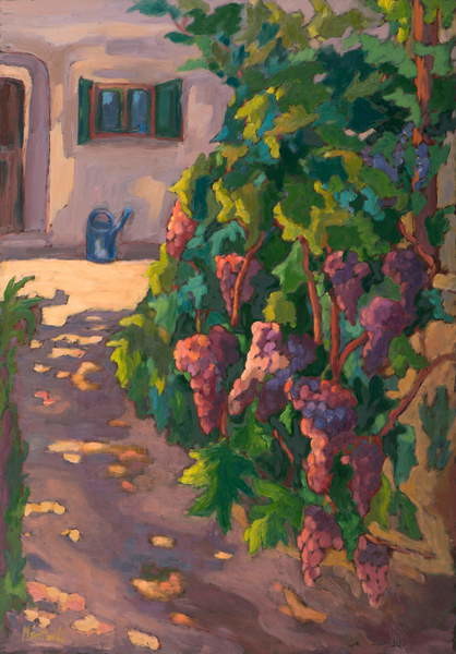 Samolepka In the Vineyard,  oil on board