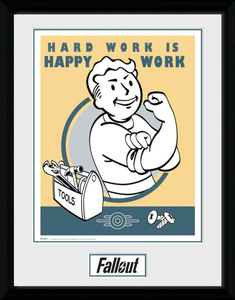 Fallout - Hard Work Innrammet plakat