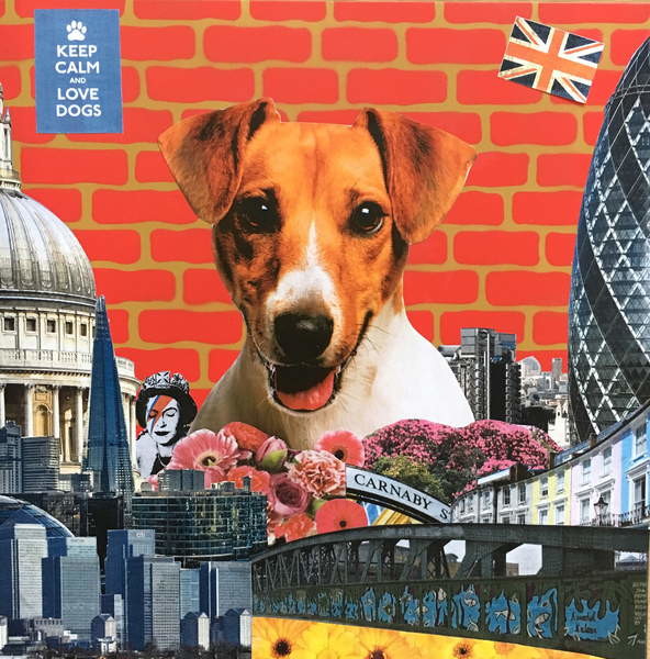 Samolepka Jack Russel, 2015, Mixed media