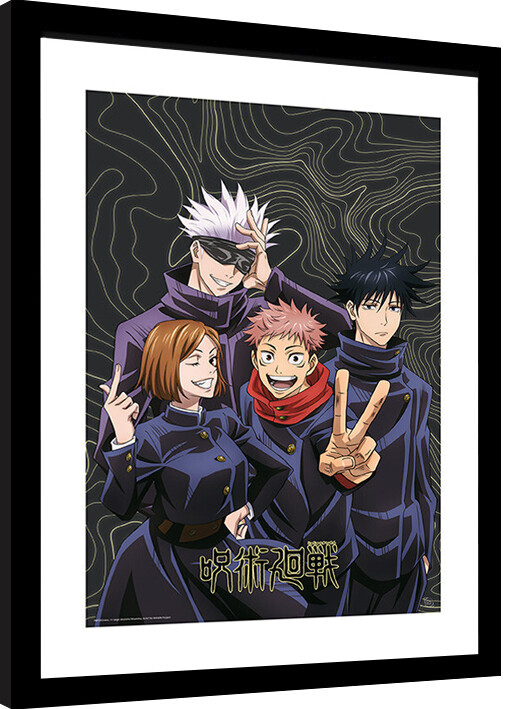 Oprawiony plakat Jujutsu Kaisen - Team Picture