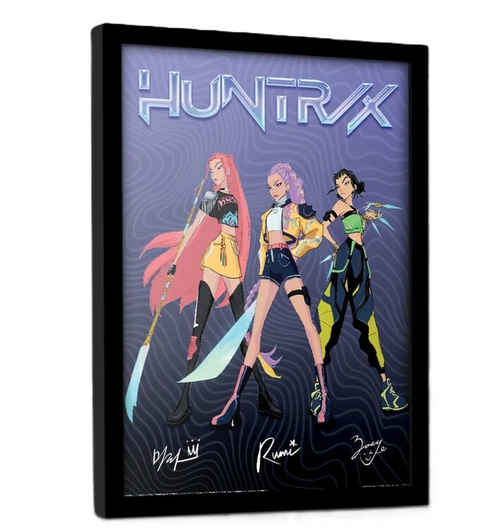 Zarámovaný plakát K-Pop Demon Hunters - Huntrix Signatures