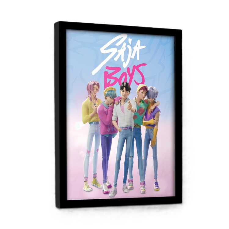 Zarámovaný plakát K-Pop Demon Hunters - Saja Boys