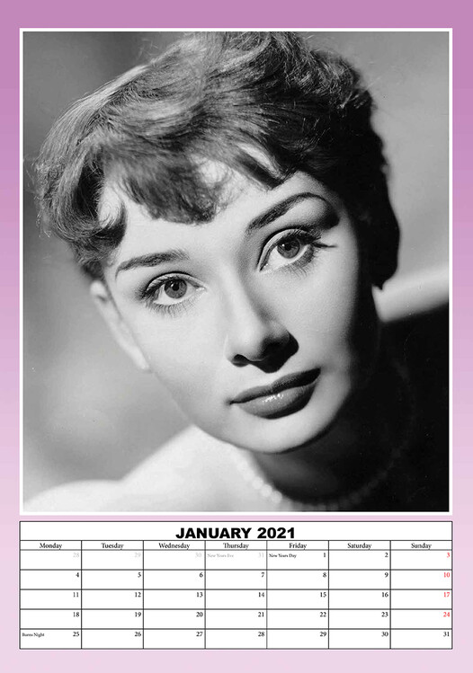 Kalendár 2021 Audrey Hepburn