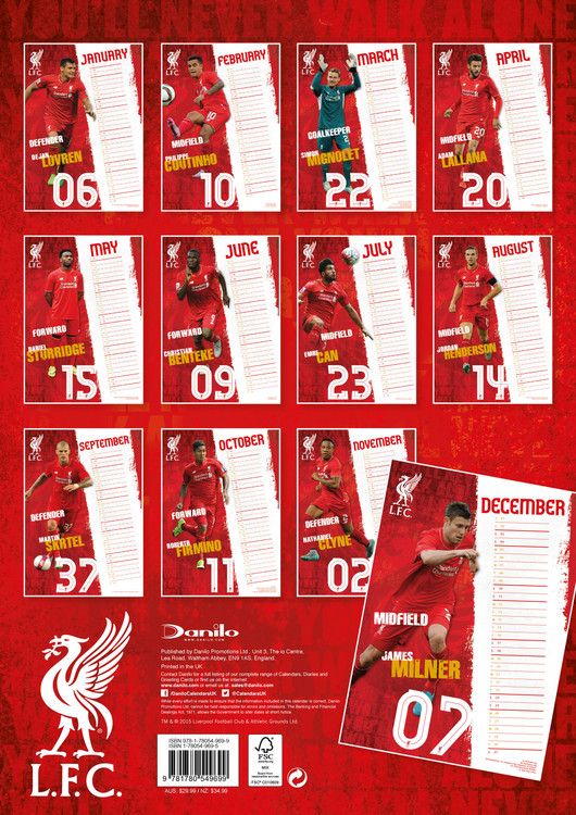 Liverpool Fc Kalendar 2021 Na Posters Cz
