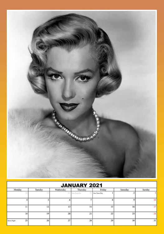 Kalendár 2021 Marilyn Monroe