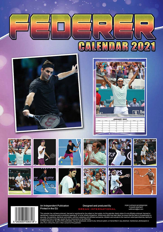 Kalendár 2021 Roger Federer