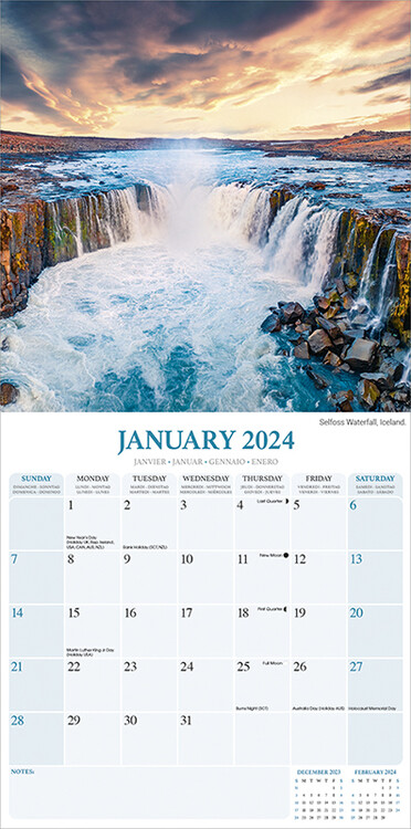 Kalendár 2024 Vodopády