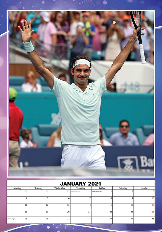 Roger Federer Kalendarz 2021