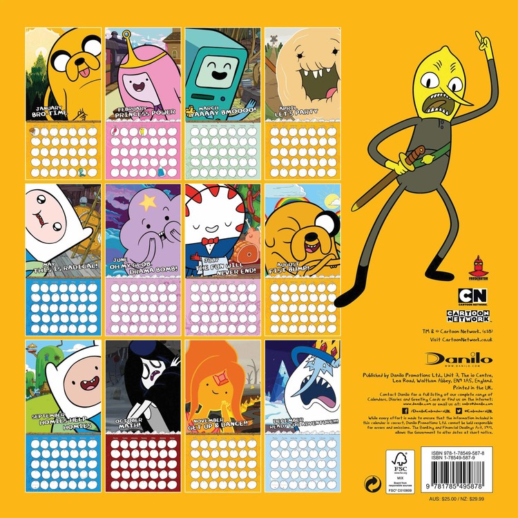 Adventure Time - Kalendarze ścienne 2019 | Kup na Posters.pl
