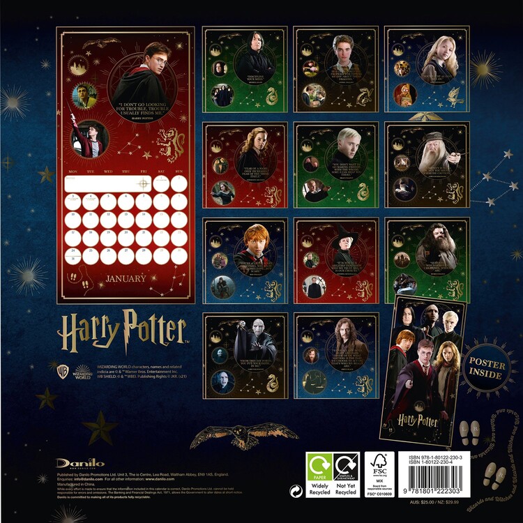 Harry Potter - Väggkalendrar 2024 | Köp på Europosters