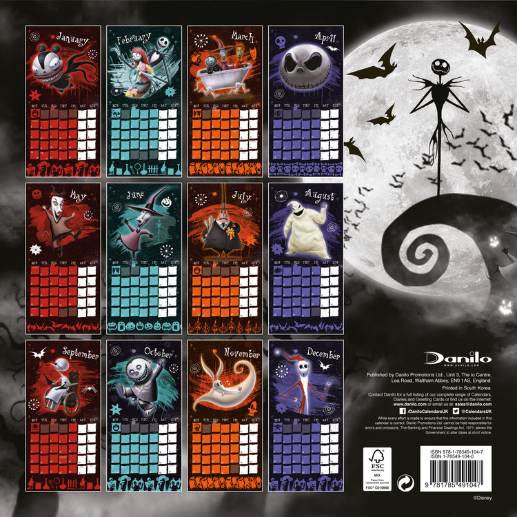 Nightmare Before Christmas Wandkalender 2022 Bei Europosters