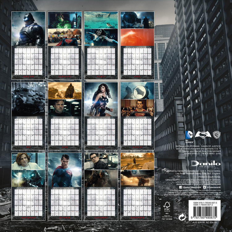 Batman vs Superman Wandkalender 2024 Kaufen bei Europosters