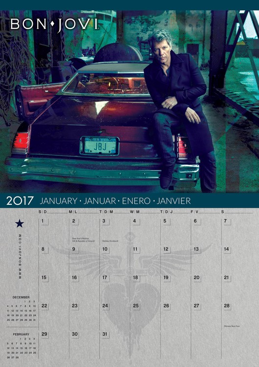 Bon Jovi Wandkalender 2017 Kaufen bei Europosters