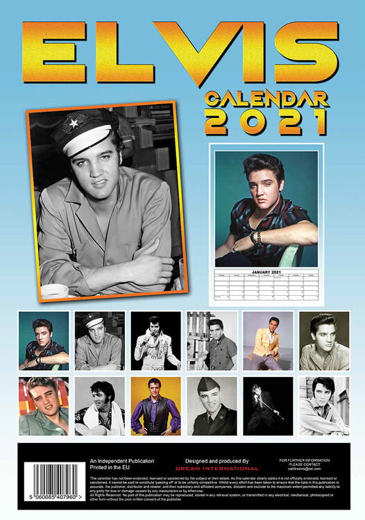 Elvis Presley - Veggkalendre 2022 | Kjøp hos Europosters.no