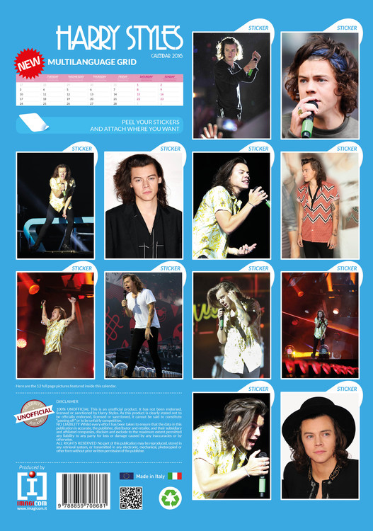 Harry Styles Wandkalender 2016 Kaufen bei Europosters