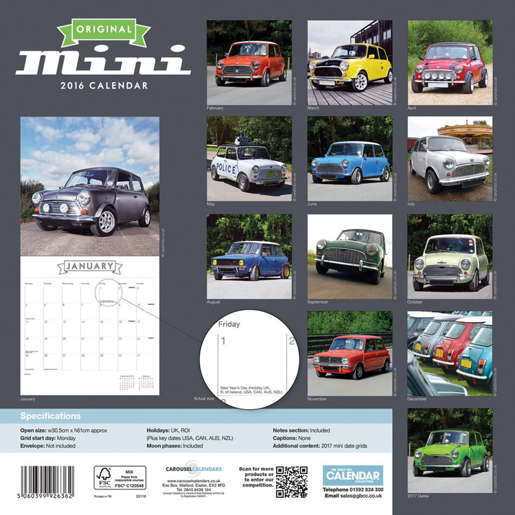  Kalender 2020 Original Mini bei EuroPosters