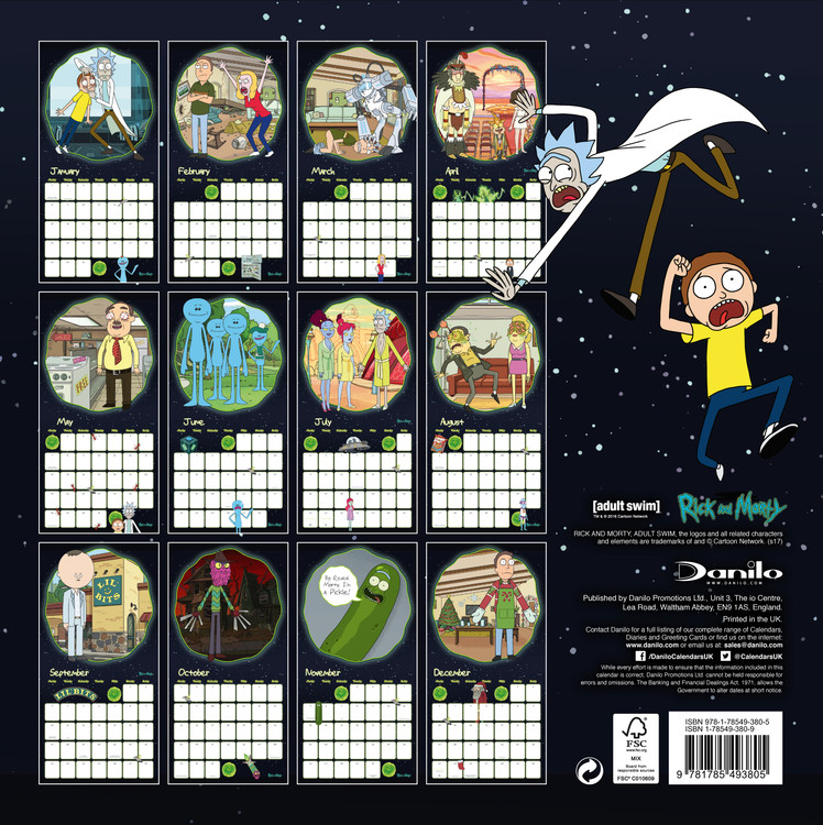 Rick and Morty Wandkalender 2025 Kaufen bei Europosters