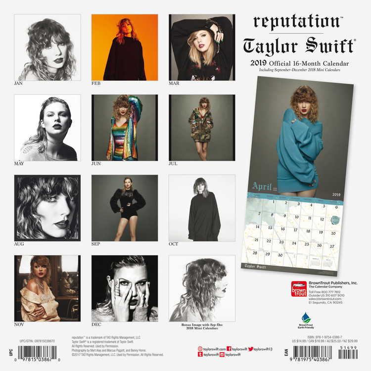 Taylor Swift Wandkalender 2024 Kaufen bei Europosters