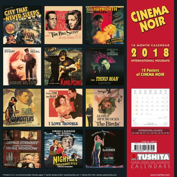 Cinema Noir Vægkalendere 2022 Køb på Europosters.dk