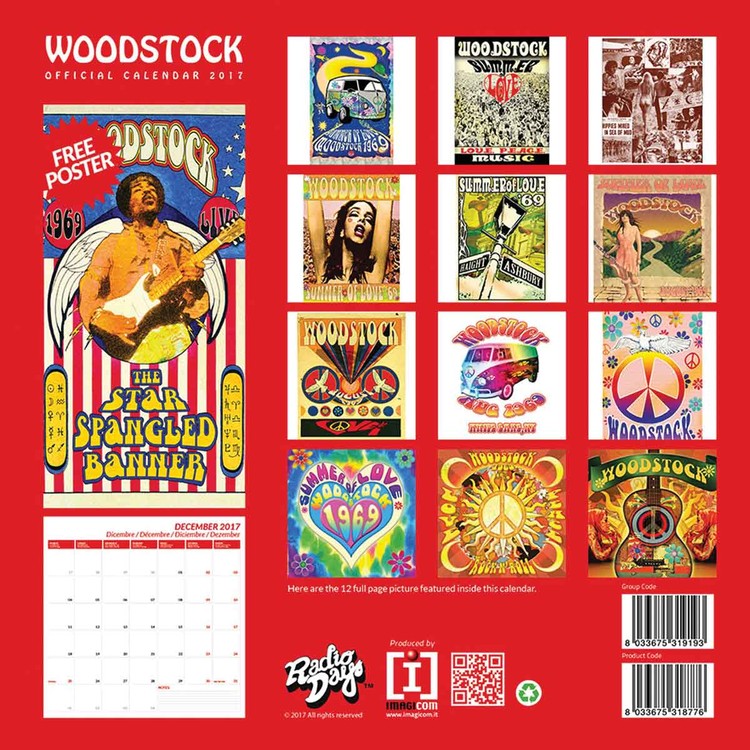 Woodstock Wandkalenders voor 2018 Koop bij Europosters