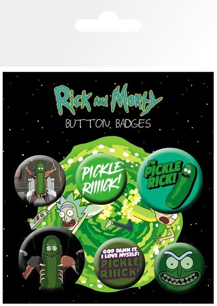 Kitűző készlet Rick and Morty - Pickle Rick