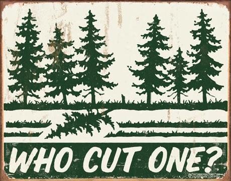 Kovinski znak SCHONBERG - Who Cut One?