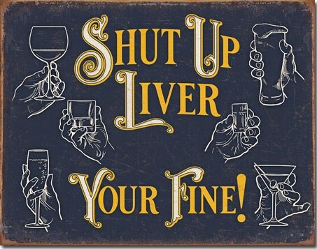 Kovinski znak Shut Up Liver