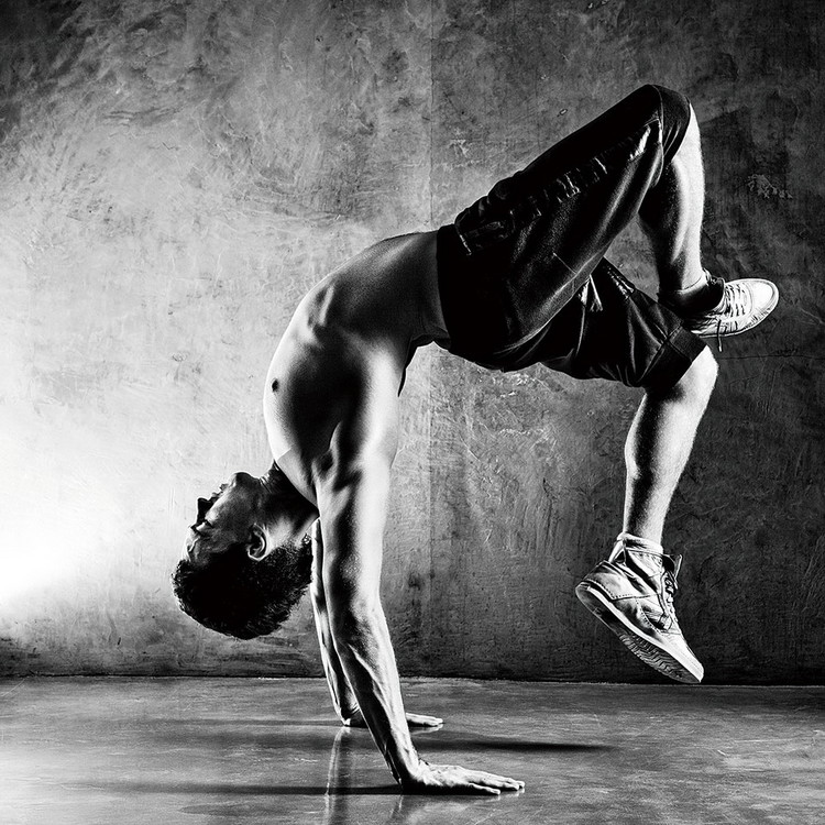 Kunst op glas Dance b&w