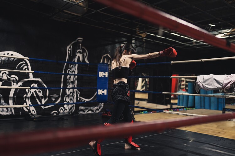 Kunstfotografier Practicing muay thai