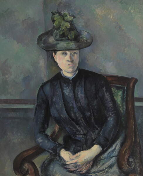 Billede på lærred Madame Cezanne with Green Hat, 1891-92