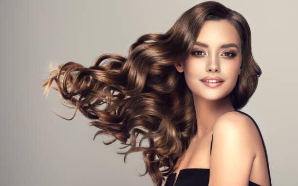 Billede på lærred Young, brown haired beautiful model with