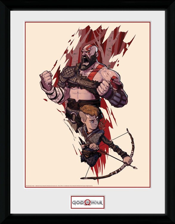 God Of War - Toon Poster Incorniciato, Quadro su