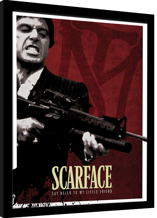 Scarface - Blood Red Poster Incorniciato, Quadro su