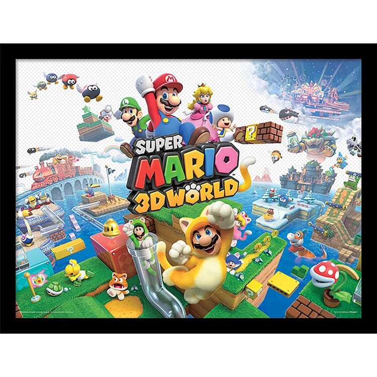 Super Mario - 3D World Poster Incorniciato, Quadro su